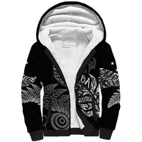 Aotearoa Personalized Lawn Bowls Maori Sherpa Hoodie New Zealand Black Tribal Silver Fern LT7 Unisex Black - Polynesian Pride