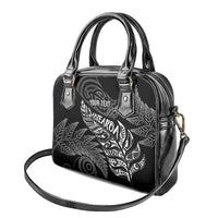 Aotearoa Personalized Lawn Bowls Maori Shoulder Handbag New Zealand Black Tribal Silver Fern LT7 - Polynesian Pride