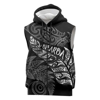 Aotearoa Personalized Lawn Bowls Maori Sleeveless Zip Hoodie New Zealand Black Tribal Silver Fern LT7 Black - Polynesian Pride