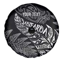 Aotearoa Personalized Lawn Bowls Maori Spare Tire Cover New Zealand Black Tribal Silver Fern LT7 - Polynesian Pride