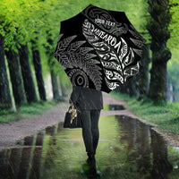 Aotearoa Personalized Lawn Bowls Maori Umbrella New Zealand Black Tribal Silver Fern LT7 - Polynesian Pride