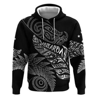 Aotearoa Personalized Lawn Bowls Maori Zip Hoodie New Zealand Black Tribal Silver Fern LT7 Pullover Hoodie Black - Polynesian Pride