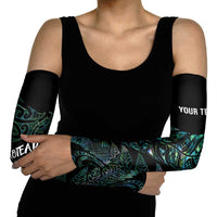 Aotearoa Personalized Lawn Bowls Maori Arm Sleeves New Zealand Paua Shell Tribal Silver Fern LT7 - Polynesian Pride
