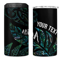 Aotearoa Personalized Lawn Bowls Maori 4 in 1 Can Cooler Tumbler New Zealand Paua Shell Tribal Silver Fern LT7 One Size: 16 oz Green - Polynesian Pride