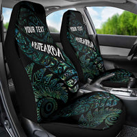 Aotearoa Personalized Lawn Bowls Maori Car Seat Cover New Zealand Paua Shell Tribal Silver Fern - Polynesian Pride