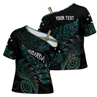 Aotearoa Personalized Lawn Bowls Maori Cross Shoulder Shirt New Zealand Paua Shell Tribal Silver Fern LT7 - Polynesian Pride