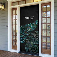Aotearoa Personalized Lawn Bowls Maori Door Cover New Zealand Paua Shell Tribal Silver Fern LT7 - Polynesian Pride