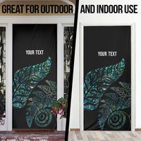 Aotearoa Personalized Lawn Bowls Maori Door Cover New Zealand Paua Shell Tribal Silver Fern LT7 - Polynesian Pride