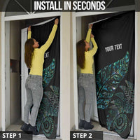 Aotearoa Personalized Lawn Bowls Maori Door Cover New Zealand Paua Shell Tribal Silver Fern LT7 - Polynesian Pride