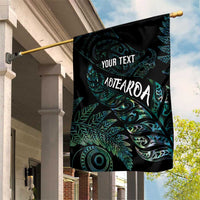 Aotearoa Personalized Lawn Bowls Maori Garden Flag New Zealand Paua Shell Tribal Silver Fern LT7 House Flag Green - Polynesian Pride
