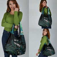 Aotearoa Personalized Lawn Bowls Maori Grocery Bag New Zealand Paua Shell Tribal Silver Fern LT7 - Polynesian Pride