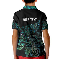 Aotearoa Personalized Lawn Bowls Maori Kid Polo Shirt New Zealand Paua Shell Tribal Silver Fern LT7 - Polynesian Pride