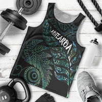 Aotearoa Personalized Lawn Bowls Maori Men Tank Top New Zealand Paua Shell Tribal Silver Fern LT7 - Polynesian Pride