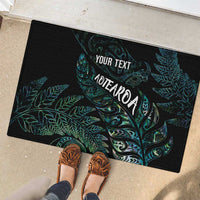 Aotearoa Personalized Lawn Bowls Maori Rubber Doormat New Zealand Paua Shell Tribal Silver Fern LT7 - Polynesian Pride