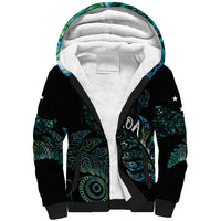 Aotearoa Personalized Lawn Bowls Maori Sherpa Hoodie New Zealand Paua Shell Tribal Silver Fern LT7 Unisex Green - Polynesian Pride