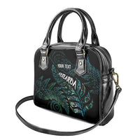 Aotearoa Personalized Lawn Bowls Maori Shoulder Handbag New Zealand Paua Shell Tribal Silver Fern LT7 - Polynesian Pride