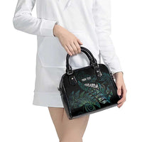 Aotearoa Personalized Lawn Bowls Maori Shoulder Handbag New Zealand Paua Shell Tribal Silver Fern LT7 - Polynesian Pride