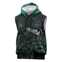 Aotearoa Personalized Lawn Bowls Maori Sleeveless Hoodie New Zealand Paua Shell Tribal Silver Fern LT7 Green - Polynesian Pride