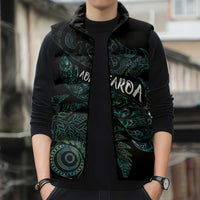 Aotearoa Personalized Lawn Bowls Maori Sleeveless Puffer Jacket New Zealand Paua Shell Tribal Silver Fern LT7 - Polynesian Pride