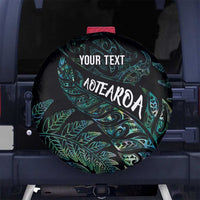 Aotearoa Personalized Lawn Bowls Maori Spare Tire Cover New Zealand Paua Shell Tribal Silver Fern LT7 No hole Green - Polynesian Pride