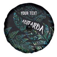 Aotearoa Personalized Lawn Bowls Maori Spare Tire Cover New Zealand Paua Shell Tribal Silver Fern LT7 - Polynesian Pride