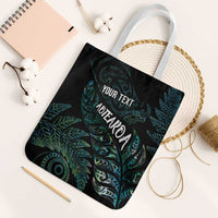 Aotearoa Personalized Lawn Bowls Maori Tote Bag New Zealand Paua Shell Tribal Silver Fern LT7 White Strap One Size Green - Polynesian Pride