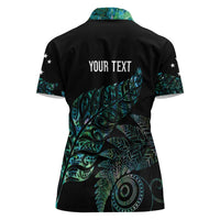Aotearoa Personalized Lawn Bowls Maori Women Polo Shirt New Zealand Paua Shell Tribal Silver Fern LT7 - Polynesian Pride