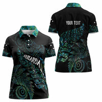 Aotearoa Personalized Lawn Bowls Maori Women Polo Shirt New Zealand Paua Shell Tribal Silver Fern LT7 - Polynesian Pride