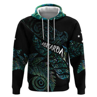 Aotearoa Personalized Lawn Bowls Maori Zip Hoodie New Zealand Paua Shell Tribal Silver Fern LT7 Zip Hoodie Green - Polynesian Pride