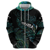 Aotearoa Personalized Lawn Bowls Maori Zip Hoodie New Zealand Paua Shell Tribal Silver Fern LT7 - Polynesian Pride