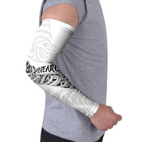 Aotearoa Personalized Lawn Bowls Maori Arm Sleeves New Zealand White Tribal Silver Fern LT7 - Polynesian Pride