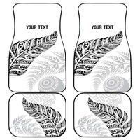 Aotearoa Personalized Lawn Bowls Maori Car Mats New Zealand White Tribal Silver Fern LT7 - Polynesian Pride