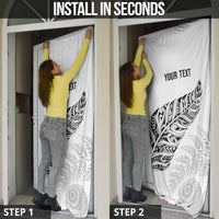 Aotearoa Personalized Lawn Bowls Maori Door Cover New Zealand White Tribal Silver Fern LT7 - Polynesian Pride