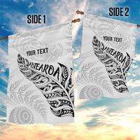 Aotearoa Personalized Lawn Bowls Maori Garden Flag New Zealand White Tribal Silver Fern LT7 - Polynesian Pride