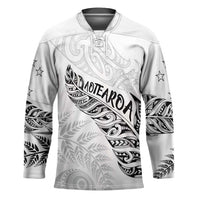 Aotearoa Personalized Lawn Bowls Maori Hockey Jersey New Zealand White Tribal Silver Fern LT7 Unisex White - Polynesian Pride