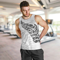Aotearoa Personalized Lawn Bowls Maori Men Tank Top New Zealand White Tribal Silver Fern LT7 White - Polynesian Pride