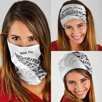 Aotearoa Personalized Lawn Bowls Maori Neck Gaiter New Zealand White Tribal Silver Fern LT7 - Polynesian Pride