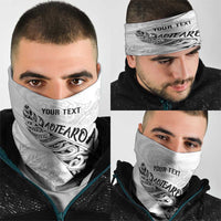 Aotearoa Personalized Lawn Bowls Maori Neck Gaiter New Zealand White Tribal Silver Fern LT7 - Polynesian Pride