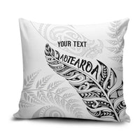Aotearoa Personalized Lawn Bowls Maori Pillow Cover New Zealand White Tribal Silver Fern LT7 White - Polynesian Pride