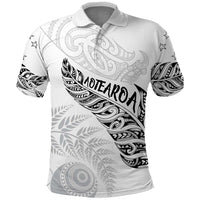 Aotearoa Personalized Lawn Bowls Maori Polo Shirt New Zealand White Tribal Silver Fern LT7 White - Polynesian Pride