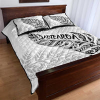 Aotearoa Personalized Lawn Bowls Maori Quilt Bed Set New Zealand White Tribal Silver Fern LT7 - Polynesian Pride