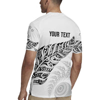 Aotearoa Personalized Lawn Bowls Maori Rugby Jersey New Zealand White Tribal Silver Fern LT7 - Polynesian Pride
