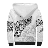 Aotearoa Personalized Lawn Bowls Maori Sherpa Hoodie New Zealand White Tribal Silver Fern LT7 - Polynesian Pride