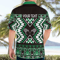 Personalised Taniko Motifs Aotearoa Hawaiian Shirt Waitangi Kowhaiwhai Kiwi - Green LT7 - Polynesian Pride