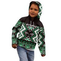 Personalised Taniko Motifs Aotearoa Kid Hoodie Waitangi Kowhaiwhai Kiwi - Green LT7 - Polynesian Pride