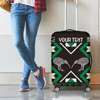 Personalised Taniko Motifs Aotearoa Luggage Cover Waitangi Kowhaiwhai Kiwi - Green LT7 - Polynesian Pride