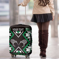 Personalised Taniko Motifs Aotearoa Luggage Cover Waitangi Kowhaiwhai Kiwi - Green LT7 - Polynesian Pride