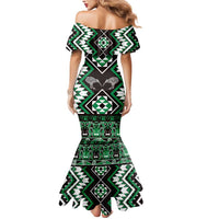Personalised Taniko Motifs Aotearoa Mermaid Dress Waitangi Kowhaiwhai Kiwi - Green LT7 - Polynesian Pride
