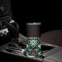 Personalised Taniko Motifs Aotearoa Skinny Tumbler Waitangi Kowhaiwhai Kiwi - Green LT7 - Polynesian Pride