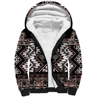 Personalised Taniko Motifs Aotearoa Sherpa Hoodie Waitangi Kowhaiwhai Kiwi - Mocha LT7 Unisex Mocha - Polynesian Pride
